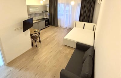 Alquiler de un nuevo apartamento de 1 habitación con balcón, cerca del lago Morii, Bucarest, Rumanía